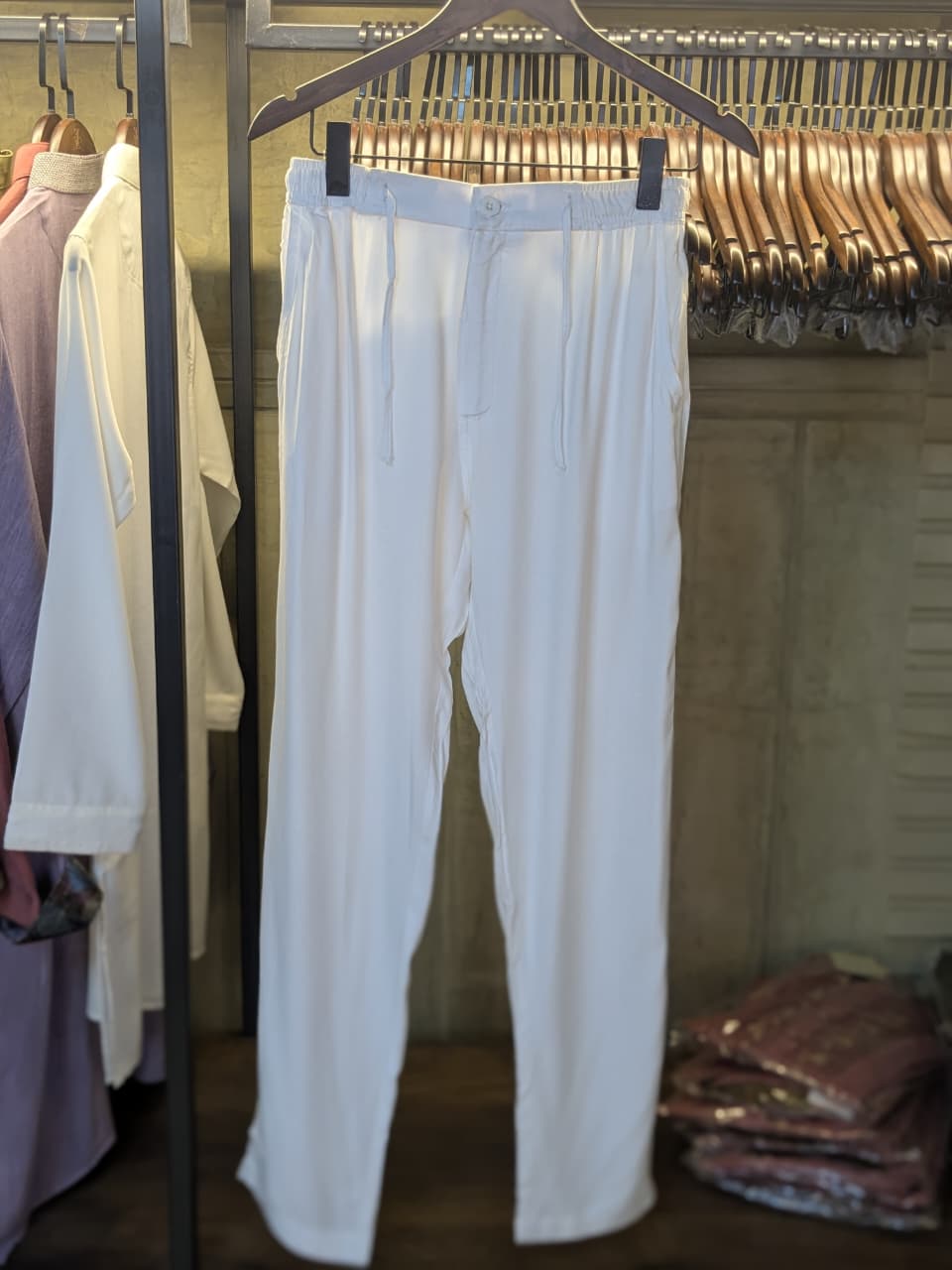 White Semi Narrow Trouser