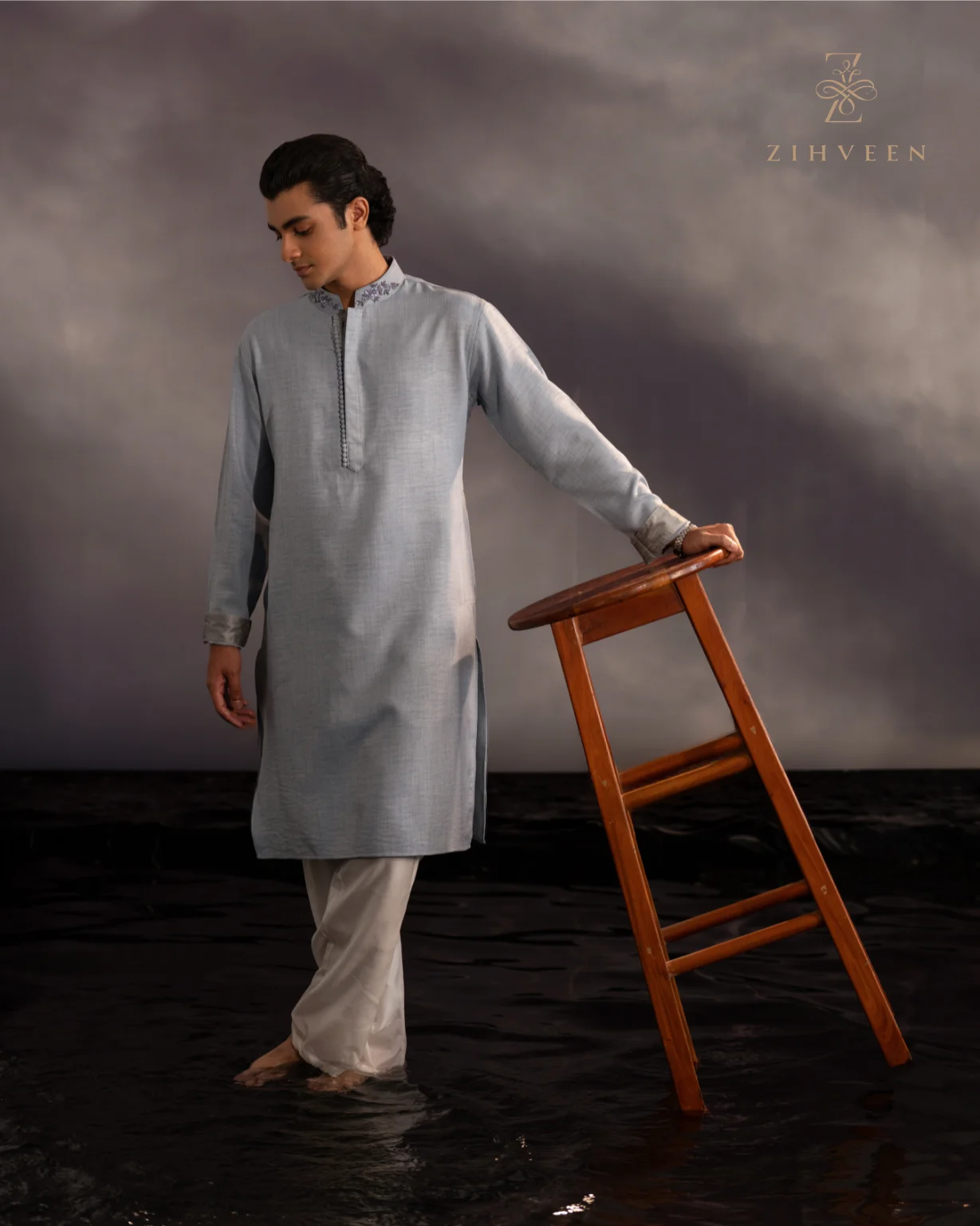 Stonewash Blue with Collar Zardoji