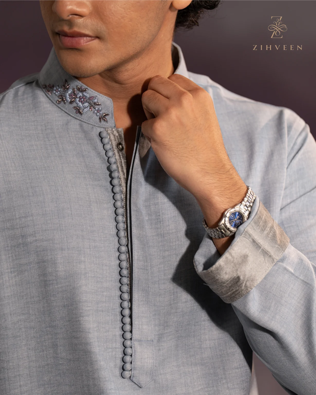 Stonewash Blue with Collar Zardoji