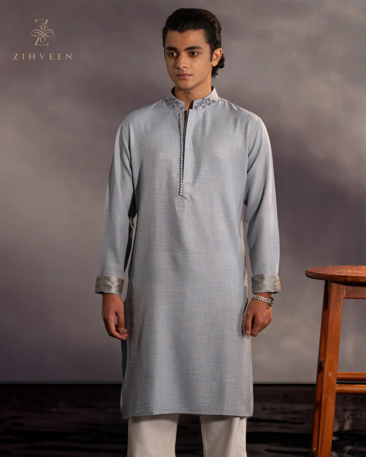 Stonewash Blue with Collar Zardoji