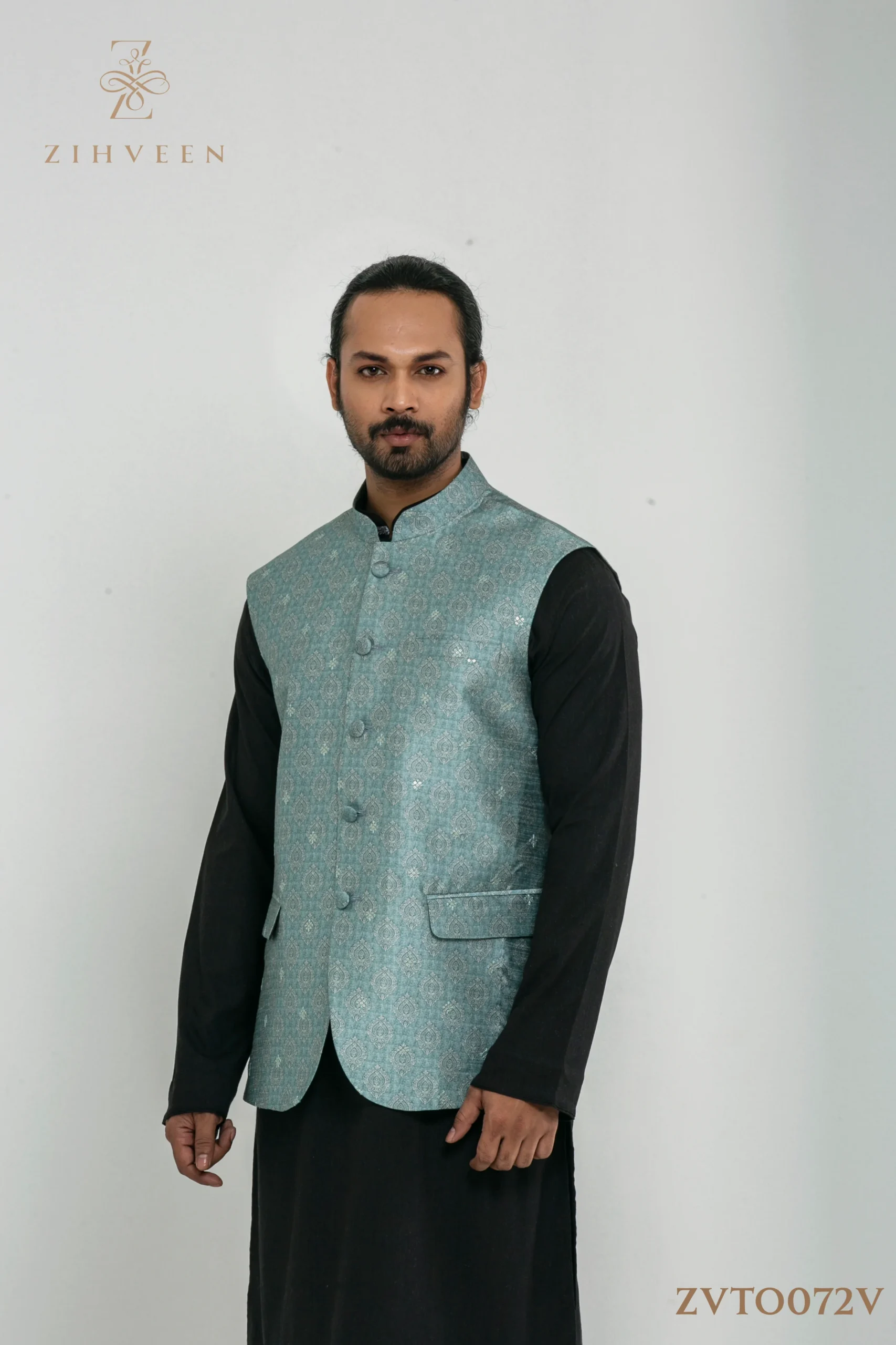 Paste Colour Self Motif Vest - ZVTO072V - view 2