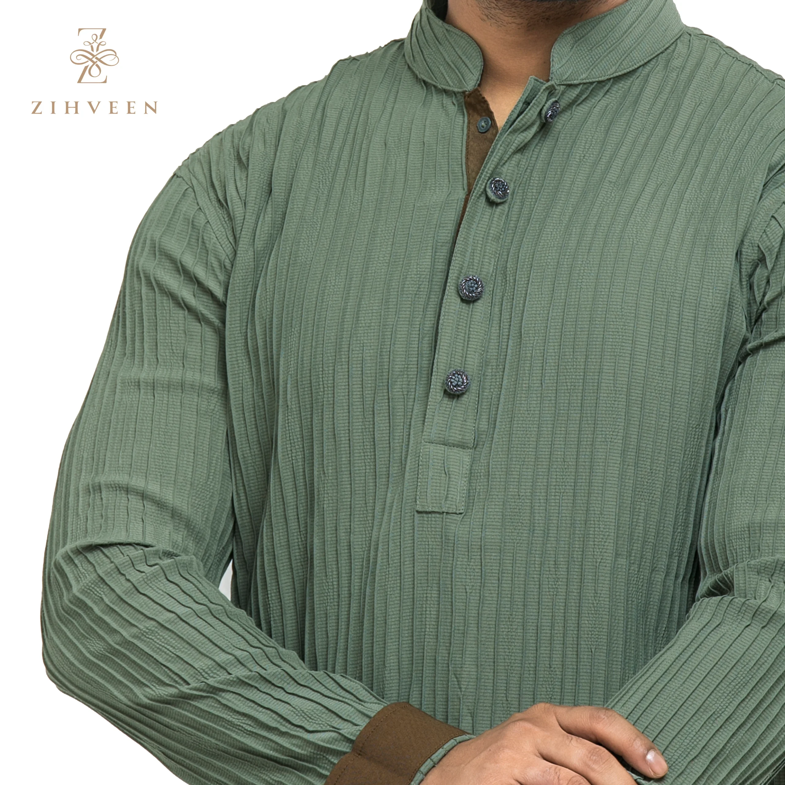Russian Green Pleat - ZVOP055A - view 1