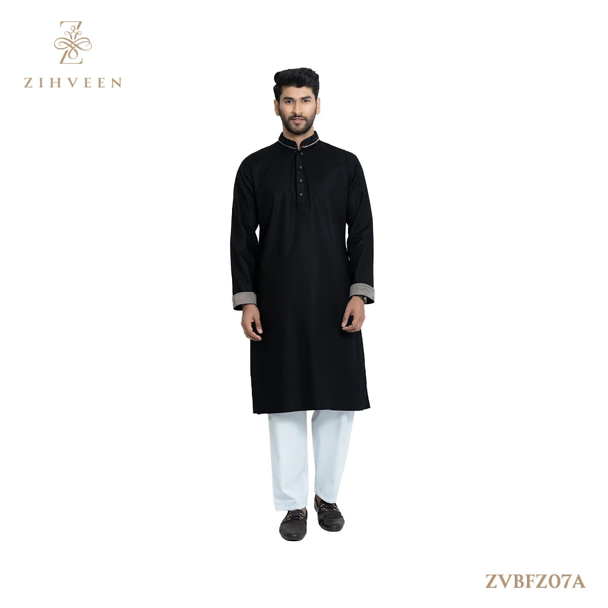 Black colour fusion collar zardoji - ZVBFZ07A - view 3
