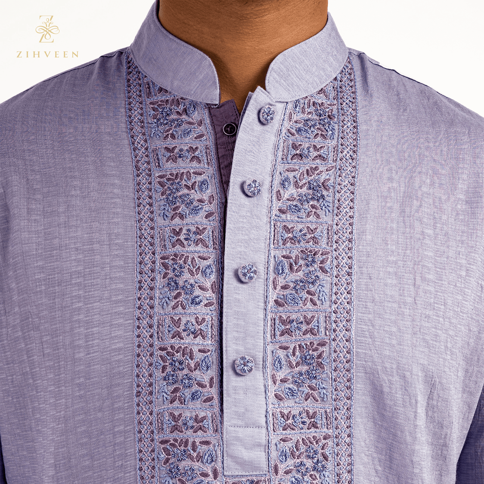 Lavender colour fusion thread zardozi - ZVLF2521E