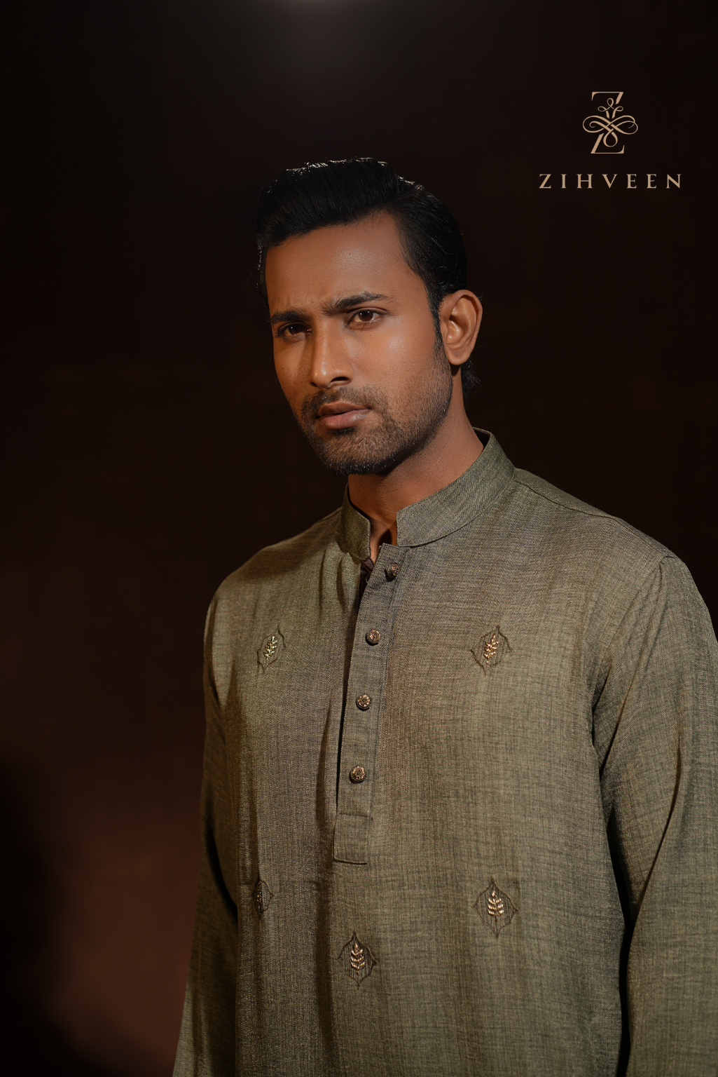 Hunter Green with allover Zardoji