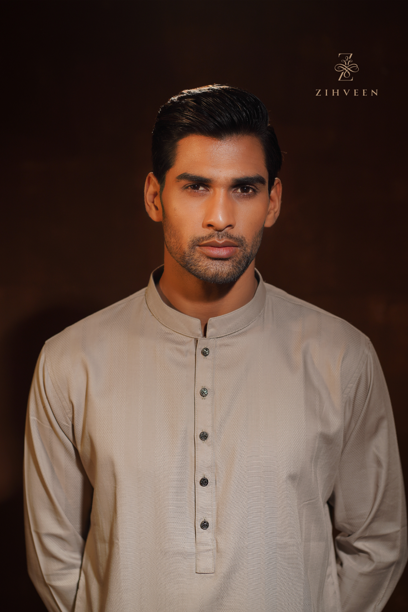 Stone Grey with elegant button - view 1