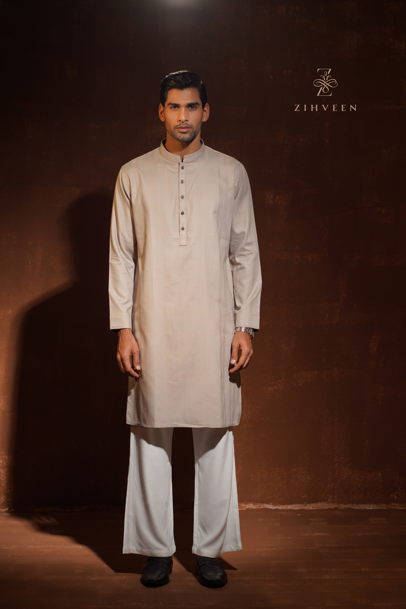 Stone Grey with elegant button - view 2