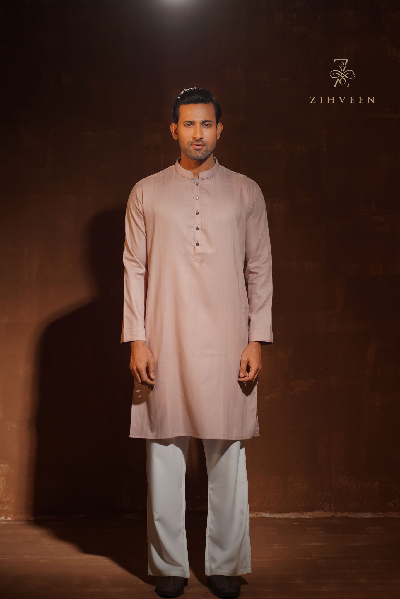 Blush Pink with elegant button - view 2